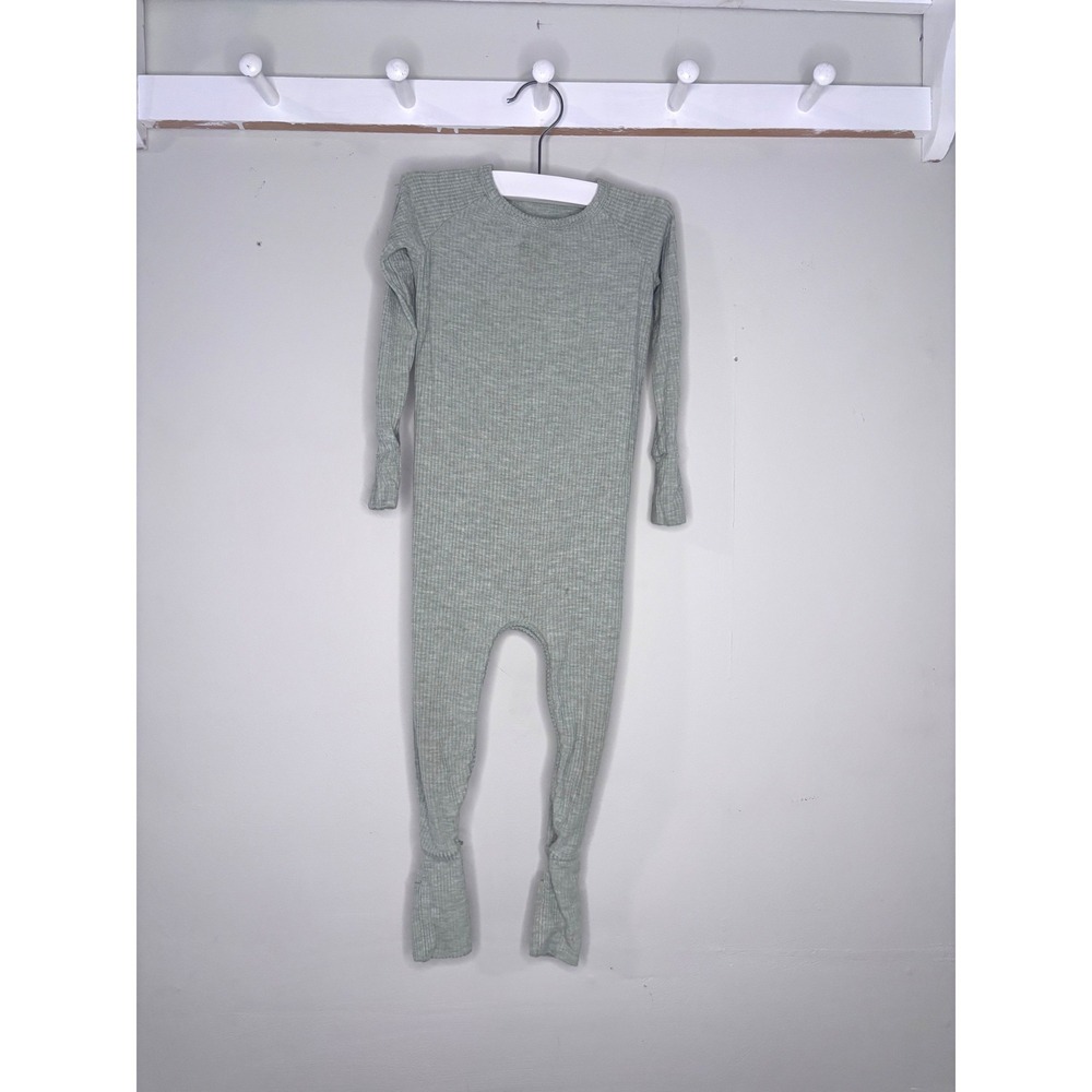 Little Sleepies Bamboo Ribbed Zippy Pajamas Minimal Cozy Neutral Size 12-18M